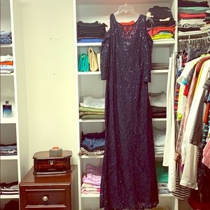 Elegant navy blue sparkling dress